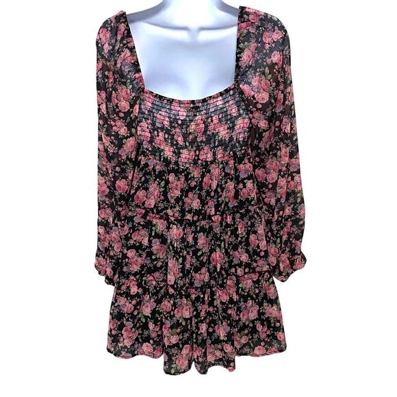 Francesca's Floral Sweetheart Tiered Dress S Cottagecore Milkmaid Romantic NWT - Picture 2 of 13